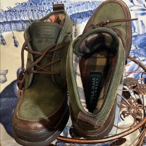 Cole Haan Ladies Sporting Olive and Chocolate Brown Hiking Waterproof Boots